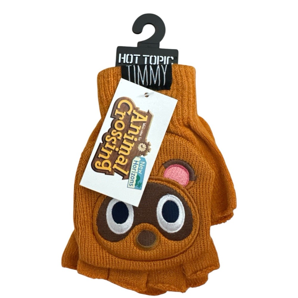 NWT Unisex Animal Crossing Tommy Fingerless Gloves Hot Topic Nintendo Kawaii